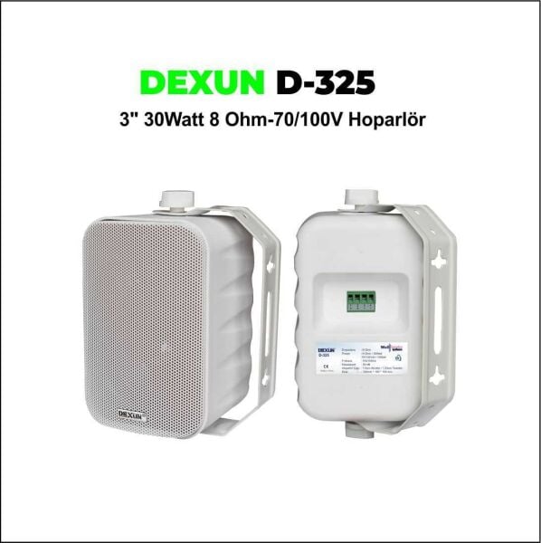 DEXUN D-325T 3'' 25W 70/100V Hat Trafolu Beyaz Sütun Hoparlörü