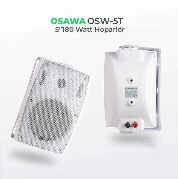 OSAWA OSW-5T 5'' 180W 100V Trafolu Duvar Tipi Sütun Hoparlör Beyaz