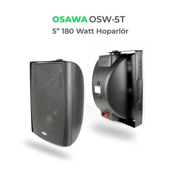 OSAWA OSW-5T 5'' 180W 100V Trafolu Duvar Tipi Sütun Hoparlör Siyah