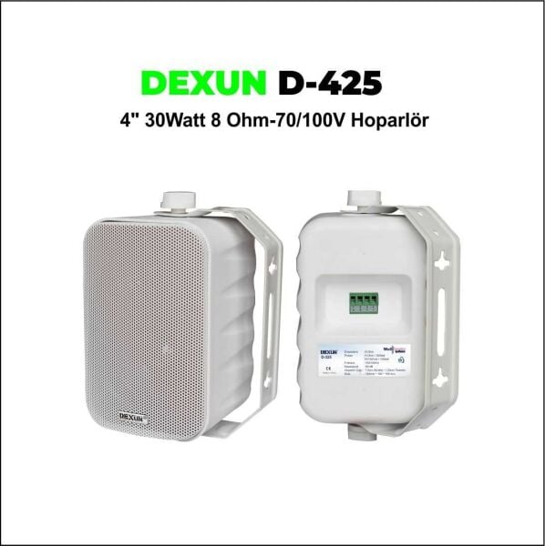 DEXUN D-425T 4'' 30W 70/100V Hat Trafolu Beyaz Sütun Hoparlörü