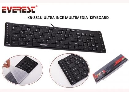 Everest KB-881U Siyah USB Su geçirmez Q Multimedia Klavye