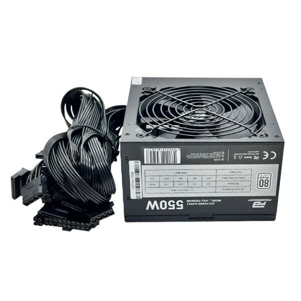 PowerBoost PB550WB 550W 80+ White APFC 4*PCI-E 6+2 Pin 12cm Siyah Fanlı ATX PSU