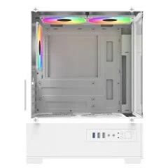 PowerBoost M5001W 500W 3*12cm Rainbow Fan USB 3.0 Seaview MATX Gaming Beyaz Kasa